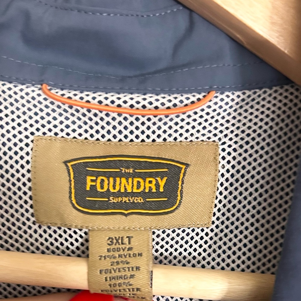 The Foundry Supply Co. Navy Short Sleeve Shirt Jacket Mens 3XLT - Picture 2 of 6
